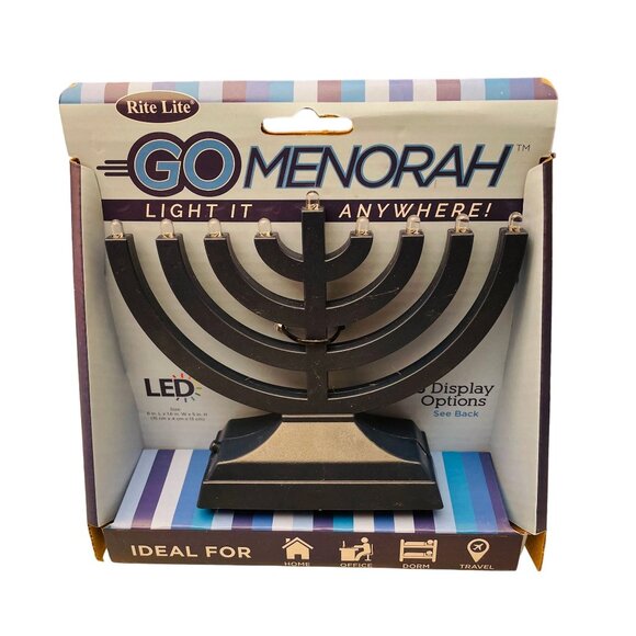 Rite Lite Go Menorah LED Black Electric Menorah With Multiple Display Options - Picture 1 of 8